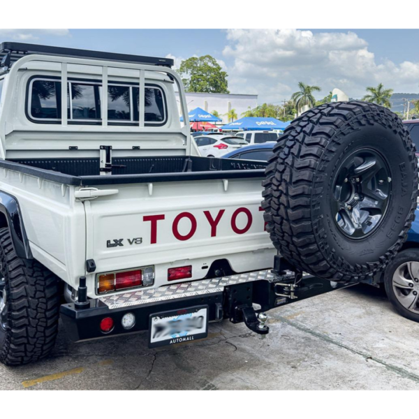 REAR BAR TOYOTA LAND CRUISER 79 SERIES WITH SINGLE WHEEL CARRIER AND DUAL JERRY CAN HOLDER - BW80-4143 - Imagen 3